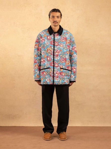 'La Veste Matelassée' Green Reversible Jacket with Embroidered Logo on the Front in Tech Fabric Man