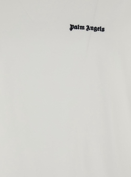 White T-Shirt with Frontal Logo in Cotton Man
