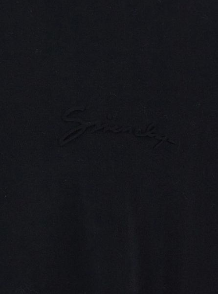 Givenchy Black Crewneck T-Shirt With Logo Lettering Detail In Cotton Man