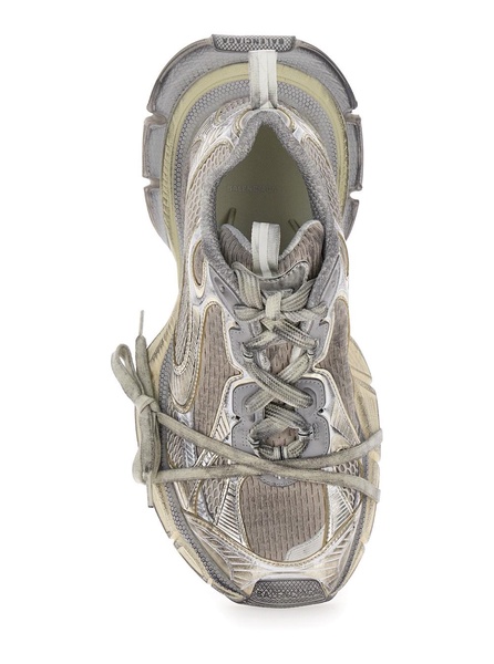 '3XL' Metallic Low Top Sneakers with Logo Detail in Tech Fabric Woman