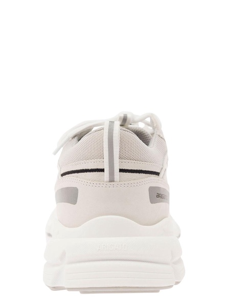 'Marathon R-Trail' White Low Top Sneakers with Logo Detail in Leather Blend Woman