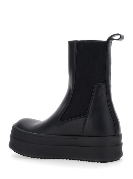 'Mega Bumper' Black Boots with Chunky Sole in Leather Woman