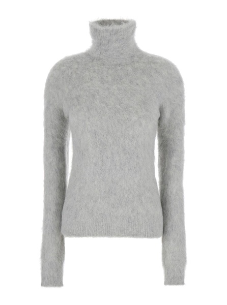 "Elgar" Grey Swater with Turtleneck in Alpaca Woman