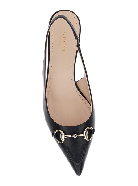 'Erin' Black Pumps with Horsebit Detail in Leather Woman