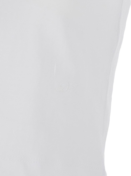 White Cropped Tee in White Cotton Woman