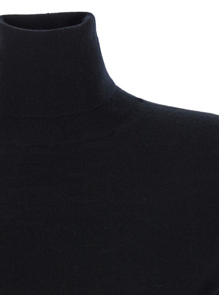 'Adda' Black High Neck Sweater in Cashmere Woman