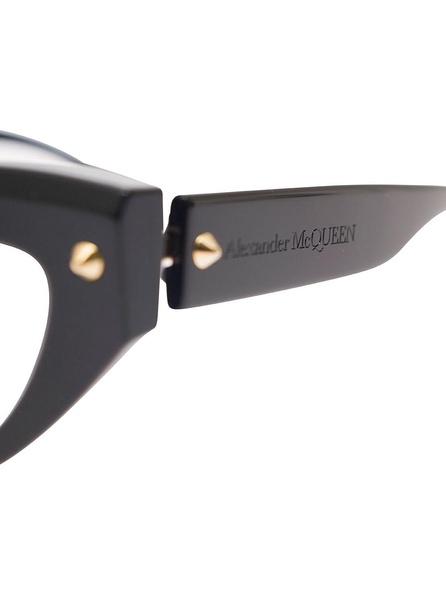 'Spike Studs Cat-Eye' Black Sunglasses with Studs in Plastic Woman