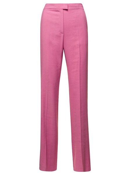 Pink Straight Trousers Galdys in Viscose Woman