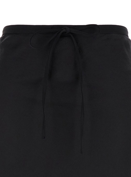 Black Double-Layer Long Skirt in Viscose Blend Woman