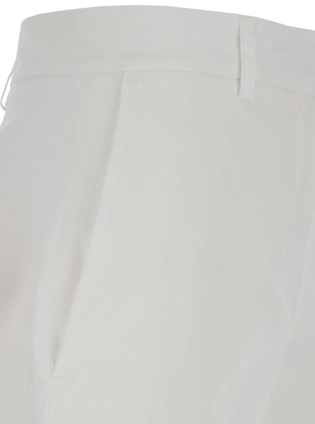 White Shorts with Belt Loops in Cotton Woman