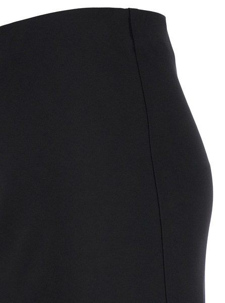 Maxi Black Relaxed Skirt in Satin Fabric Woman