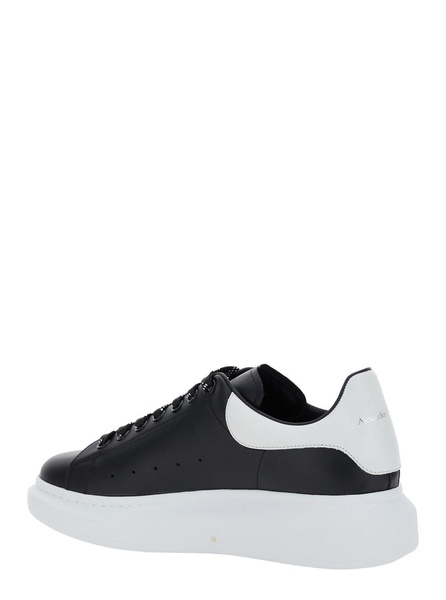Alexander Mcqueen Black Low Top Sneakers With Chunky Sole And Contrasting Heel In Leather  Man