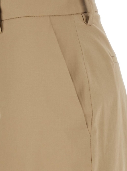 'Pesaro' Beige Tailored Pants with Pleats in Cotton Woman