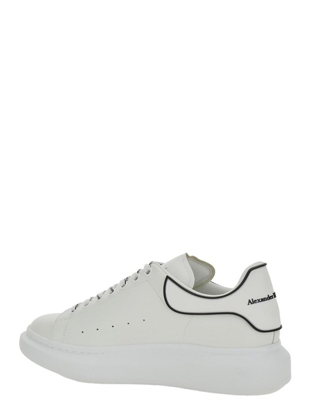 White Sneakers with Logo Lettering on the Rear and Oversize Sole in Leather Man