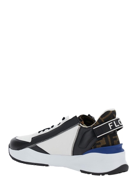 'Fendi Flow' Multicolor Low-Top Sneaker with Logo Detail in Leather Man