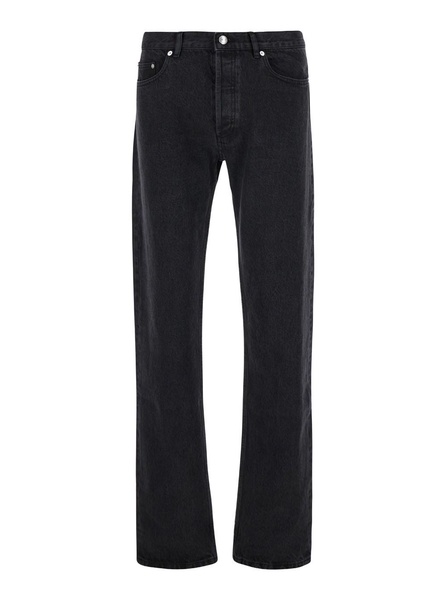 Black Slim Five-Pocket Jeans in Denim Man