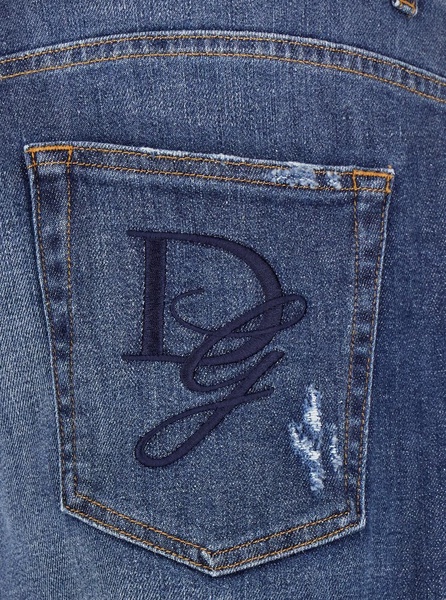 Blue Jeans with Rear Logo Detail in Denim Man
