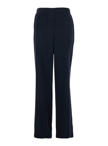 Blue Pants with Rear Elastic Waist and Wide Leg in Tech Fabric Woman