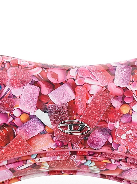 'Play'  Pink Handbag with Oval D Logo Plaque on the Front and All-Over Graphic Print in Ecoleathe Woman