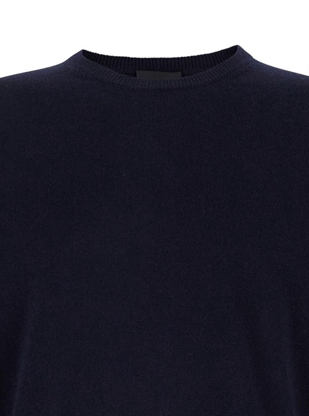Blue Crewneck Long Sleeve Sweater in Cashmere Man