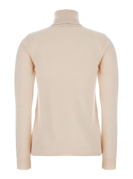 'Sestri' White Turtleneck Sweater in Wool and Cashmere Blend Woman