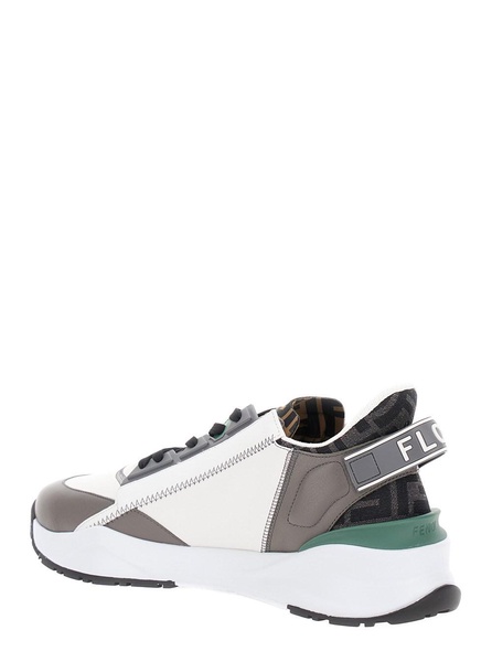 'Fendi Flow' M;ulticolor Running Sneakers with FF Jacquard in Leather Man