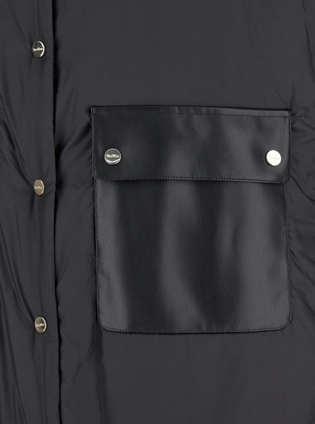 'Florian' Black Sleeveless Down Jacket with Patch Pockets in Tech Fabric Woman