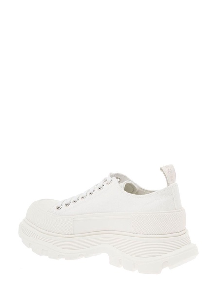 Alexander Mc Queen Man's  White Cotton Tread Sneakers