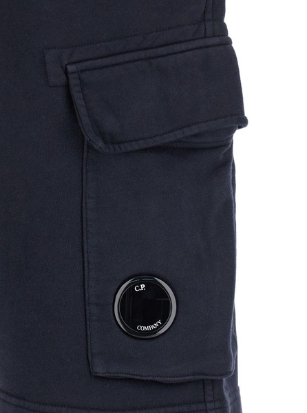 C.P. Company Blue Shorts With Lens Motif On The Leg In Cotton Man