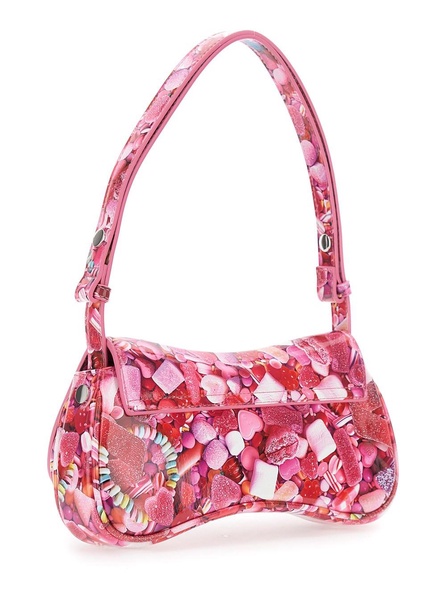 'Play'  Pink Handbag with Oval D Logo Plaque on the Front and All-Over Graphic Print in Ecoleathe Woman