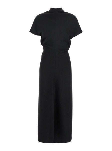 Black High Neck Dress in Cady for Women