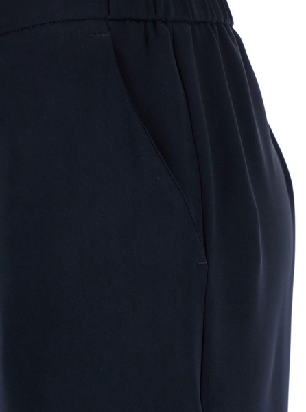 Blue Pants with Rear Elastic Waist and Wide Leg in Tech Fabric Woman