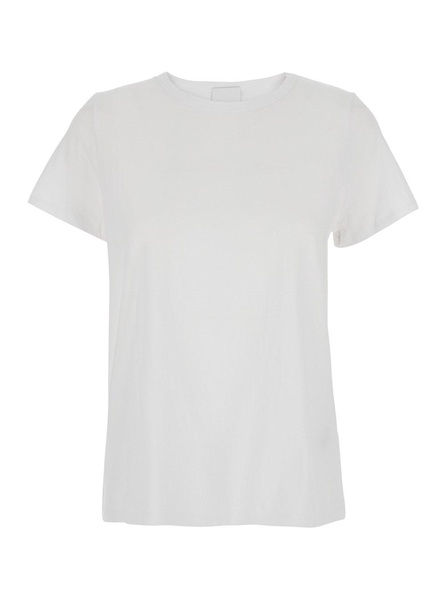 White Crewneck T-Shirt in Cotton Woman