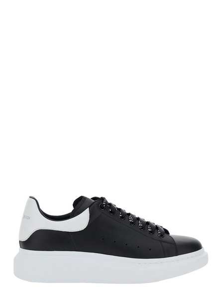 Alexander Mcqueen Black Low Top Sneakers With Chunky Sole And Contrasting Heel In Leather  Man