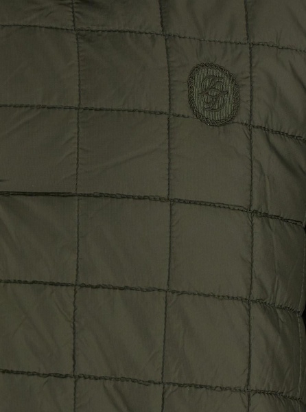 'La Veste Matelassée' Green Reversible Jacket with Embroidered Logo on the Front in Tech Fabric Man