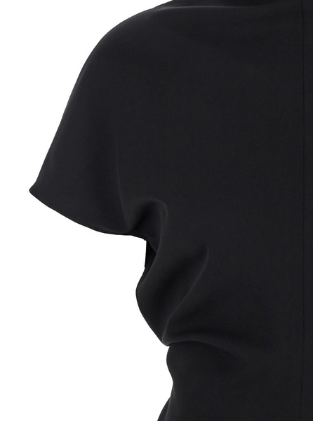 Black High Neck Dress in Cady for Women