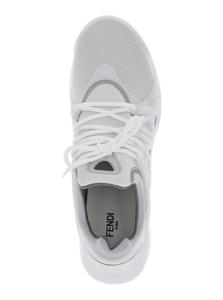 'Fendi Tag' Grey Sneakers with Logo in Techno Mesh Man