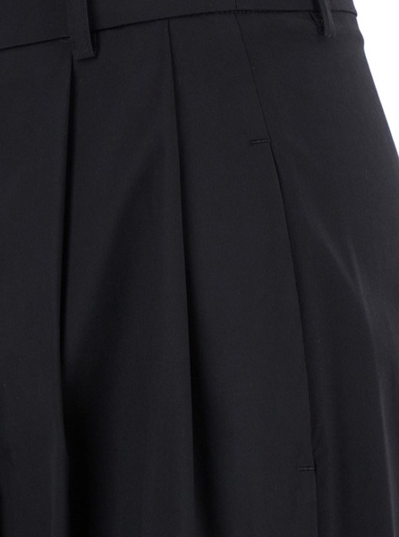 Black Pants with Pences in Cotton Blend Stretch Woman