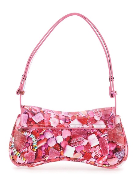 'Play'  Pink Handbag with Oval D Logo Plaque on the Front and All-Over Graphic Print in Ecoleathe Woman