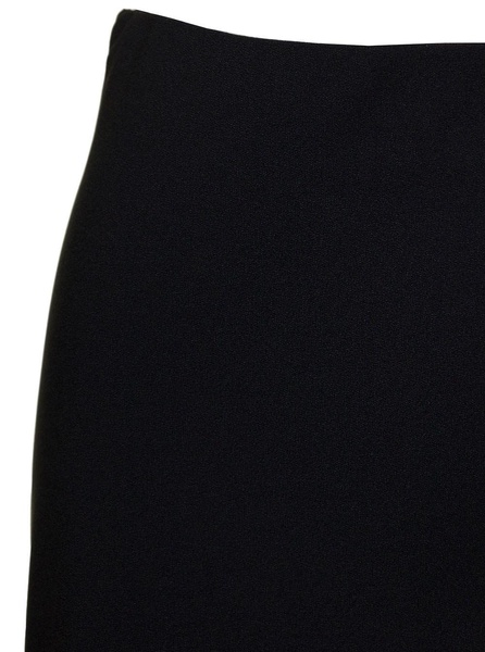 Black 'Midi' Skirt with Volant Detail at the End in Satin Woman