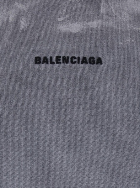 Balenciaga Grey Hoodie With Embroidered Logo On Front And Back In Fleece Man