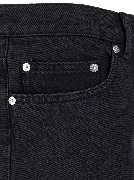 Black Slim Five-Pocket Jeans in Denim Man