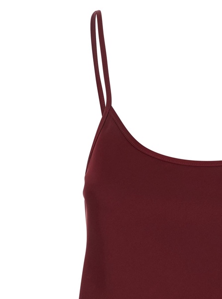 Bordeaux Top with Spaghetti Straps in Satin Woman