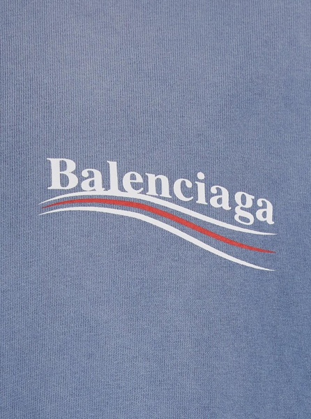 Blue Crewneck T-Shirt with Logo Detail on the Front and Logo Print on the Rear in Cotton Man