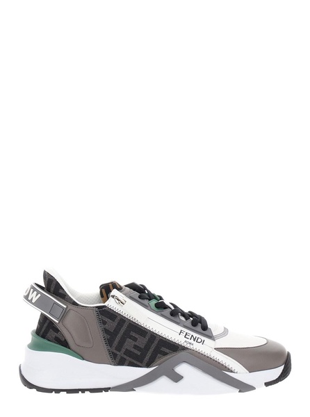'Fendi Flow' M;ulticolor Running Sneakers with FF Jacquard in Leather Man