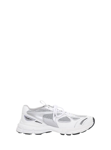 'Marathon Runner' Silver and White Sneakers wth Logo in Leather Blend Man Axel Arigato