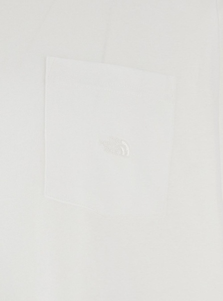 White T-Shirt with Tone-on-Tone Logo Embroidered on the Chest in Cotton  Man