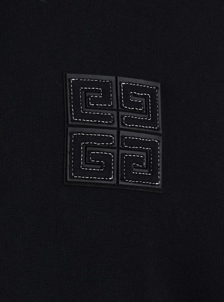 Black Hoodie with 4G Logo Detail on Front in Cotton Man