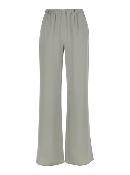 'Rapolano' Creen Pants with Elastic Waist and Wide Leg in Silk Blend Woman