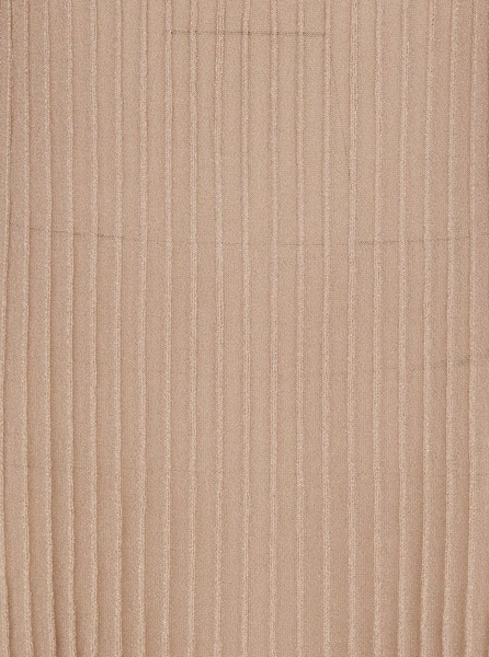 Long Beige Ribbed Dress with U Neckline in Lurex Woman